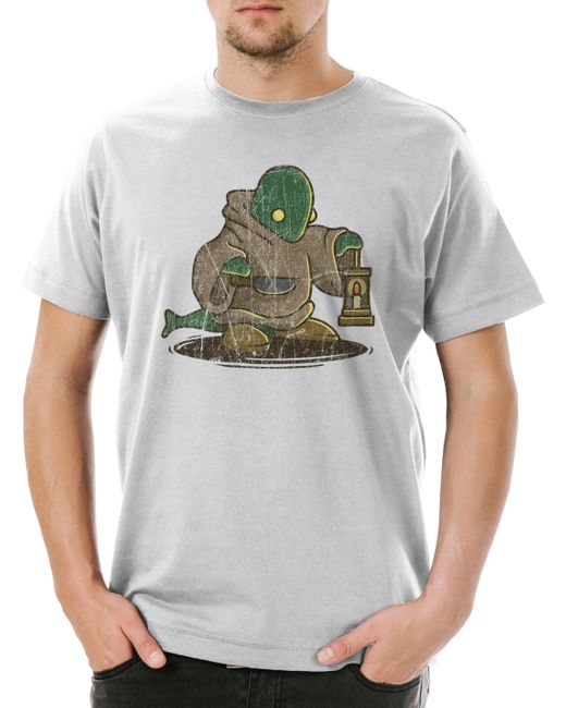 Urban Backwoods Print- FF Tombery T-Shirt Final Geek Nerd Gaming Gamer Game Chocob in Gray für Herren