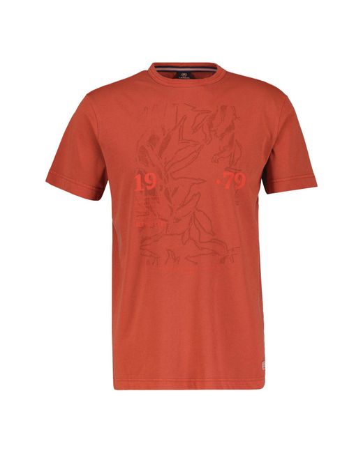 Lerros T-Shirt mit Brust-Print in Red für Herren