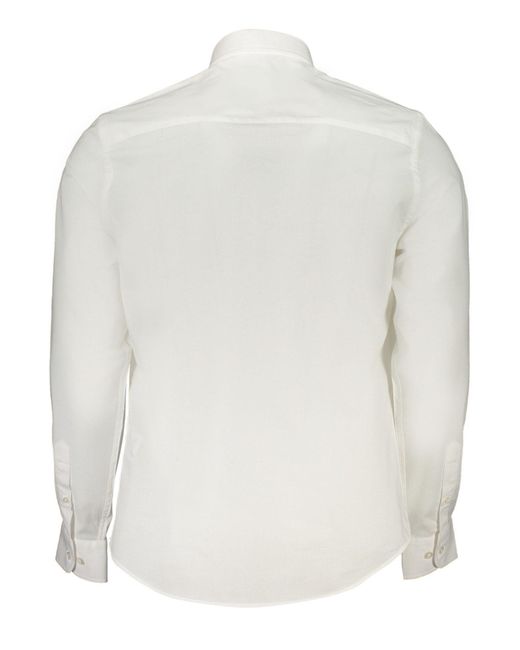 North Sails Langarmhemd Langarmshirt Weiß: Regular Fit, Bio-Baumwolle, Italienischer K in White für Herren