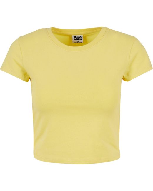 Urban Classics Yellow T-Shirt Ladies Stretch Jersey Cropped