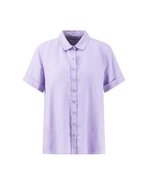 Fynch-Hatton Purple Blusenshirt BLOUSE LINEN 1/2