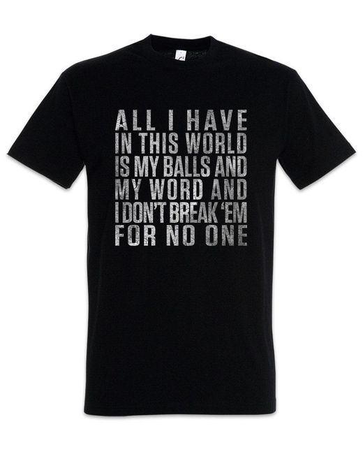 Urban Backwoods Print- All I Have In This World T-Shirt Quote Zitat Earth Tony in Black für Herren
