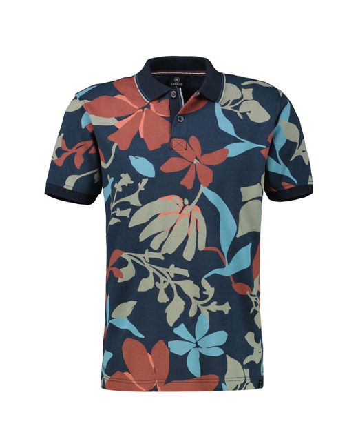 Lerros Poloshirt, sommerlich-floral gemustert in Blue für Herren