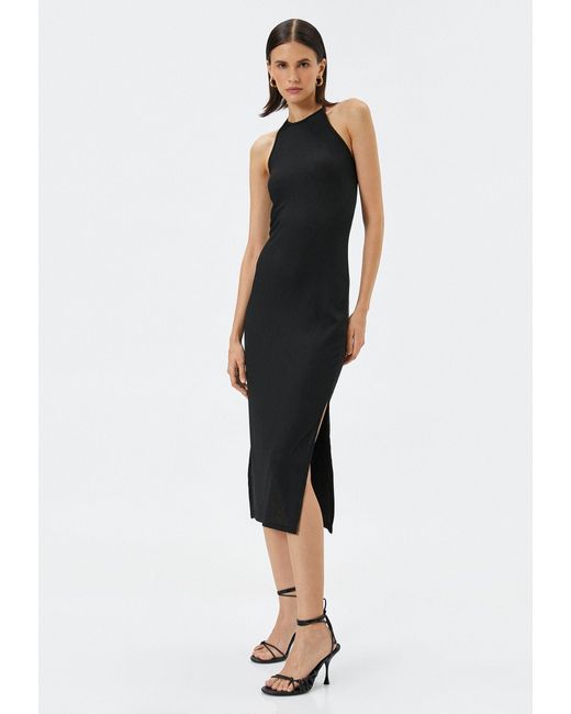 Koton Black Bodykleid Midi Länge Bodycon Kleid