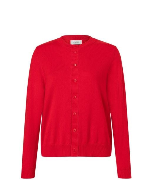 Maerz Strickjacke Knopf /1 Arm Lychee Red