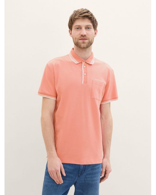 Tom Tailor Poloshirt mit Brusttasche in Orange für Herren