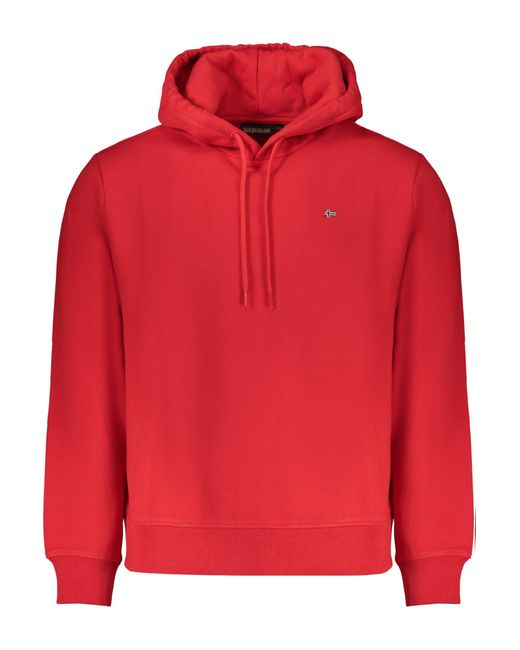 Napapijri Langarm Kapuzen-Sweatshirt Rot: Regular Fit in Red für Herren