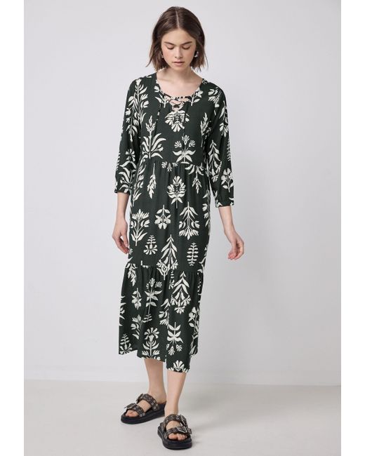 STREET ONE STUDIO Green Midikleid mit allover Blumenprint