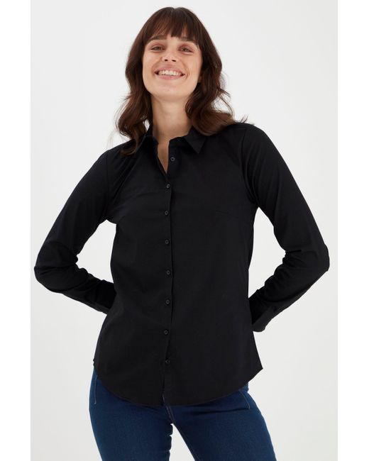 Fransa Black Langarmbluse FRZashirt