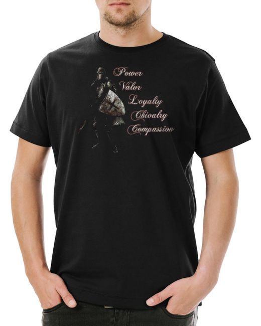 Urban Backwoods Print- Templar V T-Shirt Cross Templerkreuz Knight Ritter Orden in Black für Herren