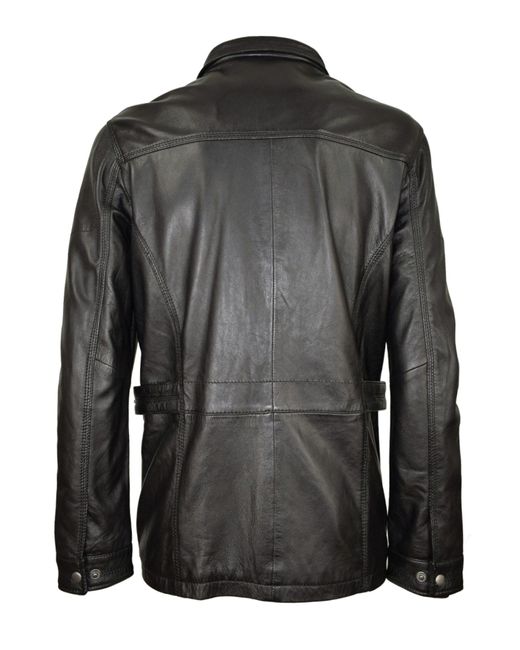 C.B.L. Lederjacke MQ-45401 im sportlichen Look in Black für Herren