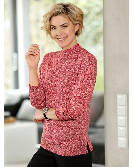 WITT Red Strickpullover Stehkragenpullover