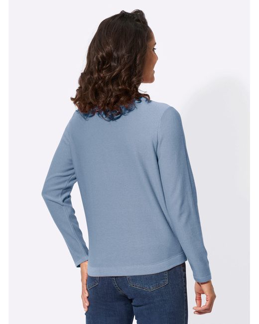 WITT Blue Strickpullover V-Ausschnitt-Pullover