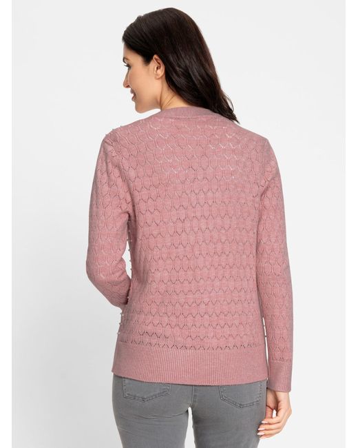 WITT Pink Strickjacke Ajourstrickjacke