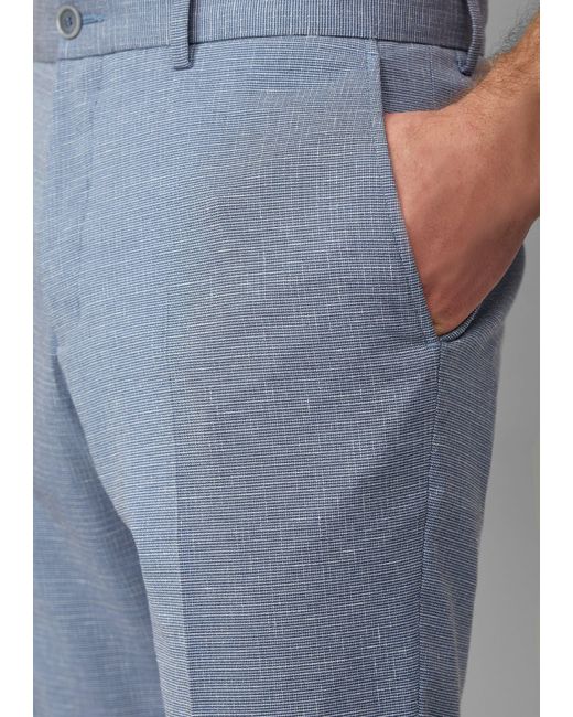 S.oliver .Oliver BLACK LABEL Stoffhose s.O PURE: Fein gemusterte Anzughose in Blue für Herren