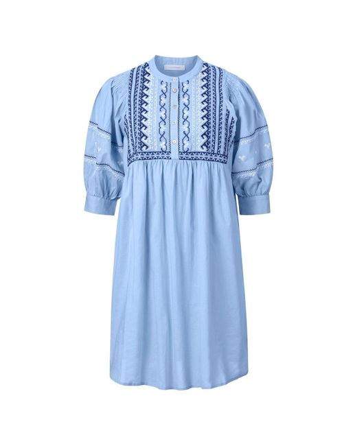 Rich & Royal Sommerkleid mini dress with embroidery organic, cotton blue