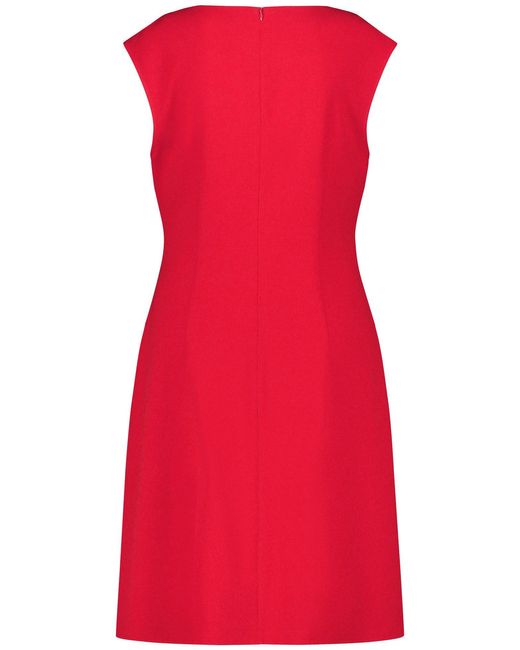 Taifun Red Minikleid Ärmelloses Kleid mit seitlicher Raffung