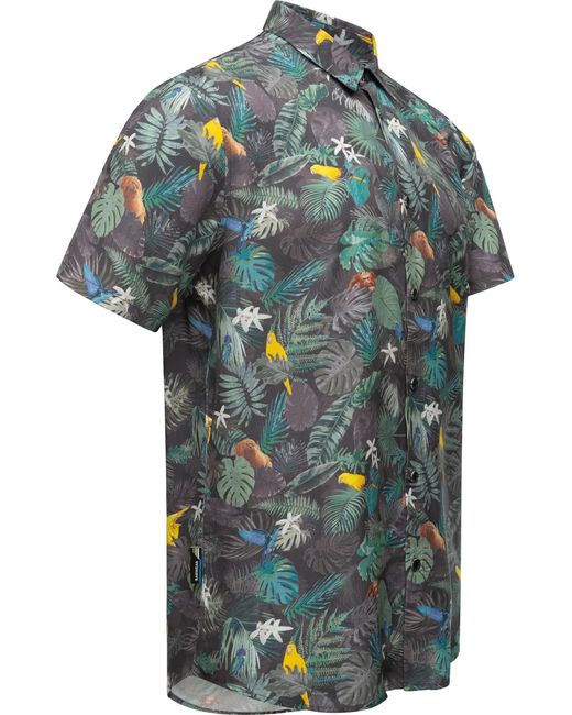 Ragwear Hawaiihemd Omerro Sommerliches Hemd mit hawaiianischem Print in Blue für Herren