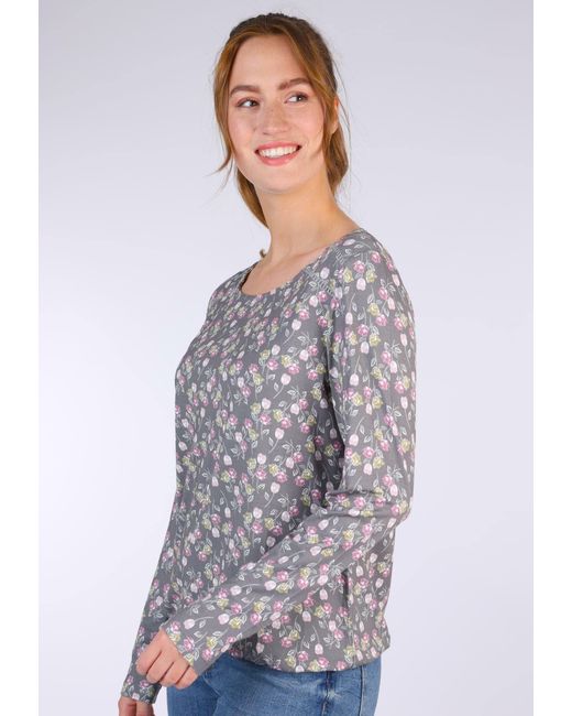 Sorgenfri Sylt Gray Klassische Bluse Lindi Spitzendetails