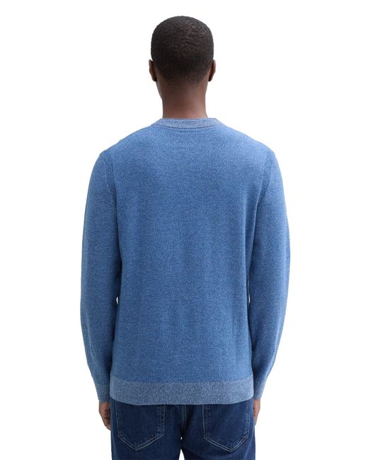 Tom Tailor Strickpullover structured multicolor knit in Blue für Herren