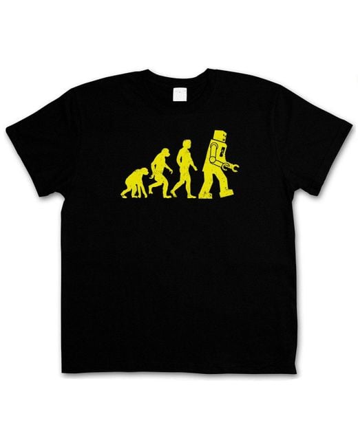Urban Backwoods Print- The Big Black Robot Evolution T-Shirt Geek Triangle Bang Freak für Herren