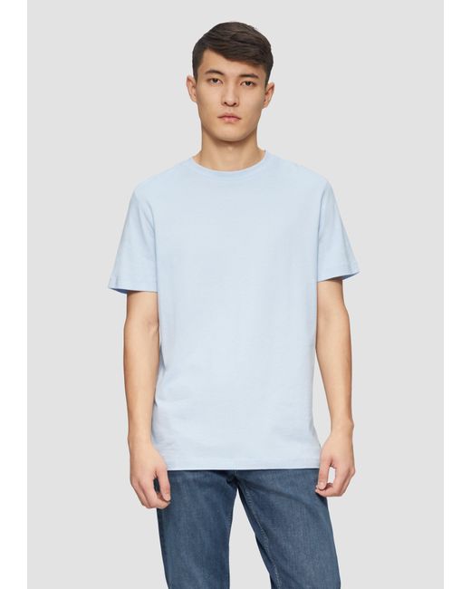 S.oliver Kurzarmshirt Softes Baumwoll-T-Shirt mit Crewneck Label-Patch in White für Herren