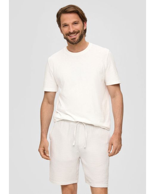 S.oliver Bermudas Shorts aus Baumwoll-Stretch mit Paspeltaschen Garment Dye in White für Herren