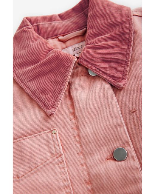 Next Pink Cordjacke Jacke mit Cordkragen (1-St)