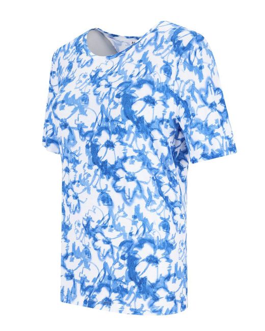 Hajo Blue T- Shirt floraler Print 1/2 Arm
