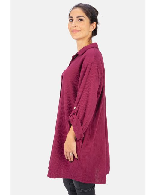 Seasons of April Red Oversized Musselinbluse Jessy