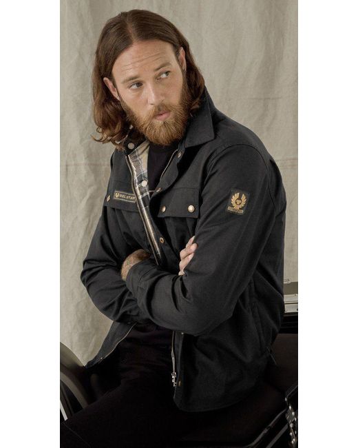 Belstaff Motorradjacke Mansion Motorrad Hemd reißverschluss in Black für Herren