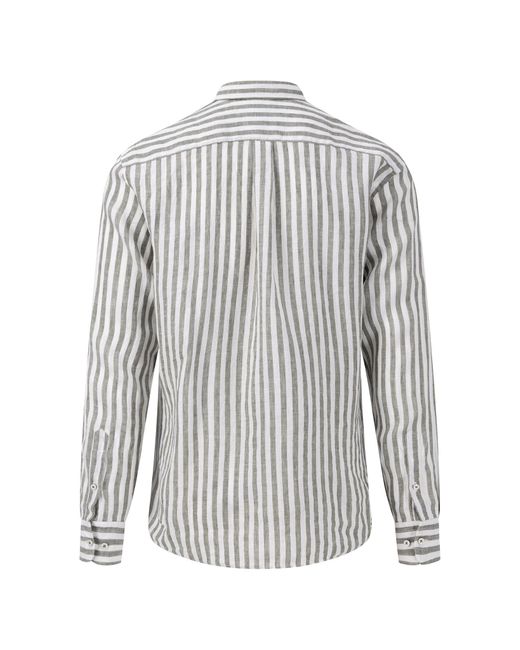 Fynch-Hatton Leinenhemd Pure Linen Stripes in White für Herren