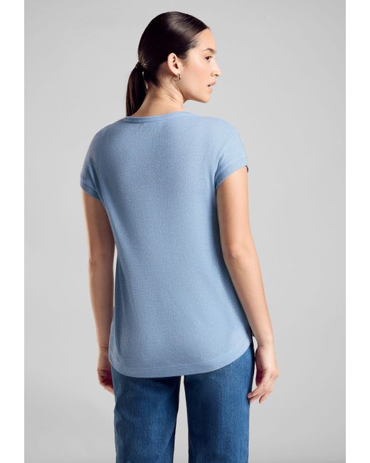 Street One Blue T-Shirt aus softem Materialmix