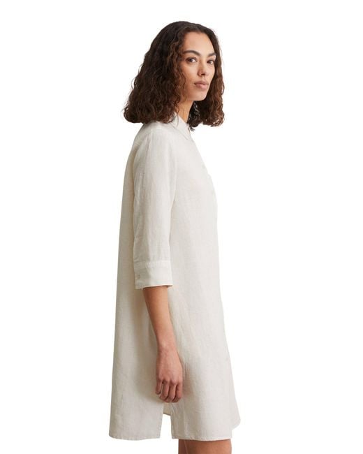 Marc O' Polo White Midikleid in A-Linie geschnitten