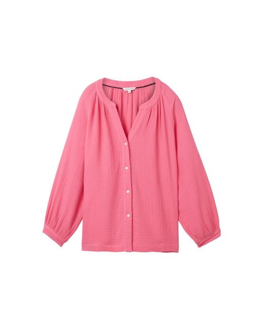 Tom Tailor Blusenshirt crinkle structure blouse, carmine pink