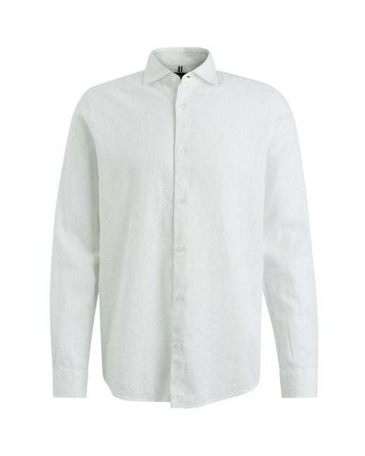 Vanguard T- Long Sleeve Shirt Linen Cotton ble in White für Herren