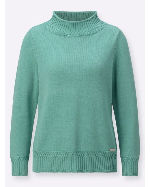 WITT Green Strickpullover Stehkragenpullover