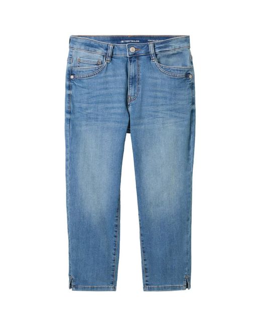 Tom Tailor Blue Regular-fit-Jeans Kate capri, light stone wash denim