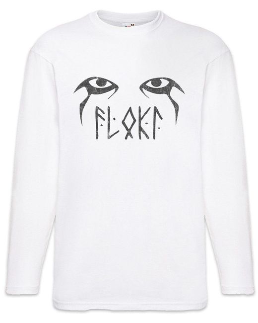 Urban Backwoods Langarmshirt Loki Symbol Langarm T-Shirt Vikings Walhalla Norse Odin Odhin Thor in White für Herren
