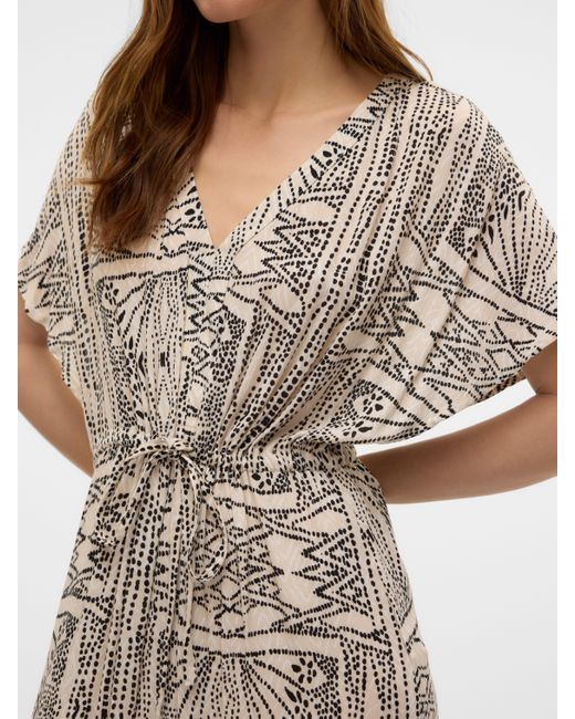 Vero Moda Natural Maxikleid VMMENNY SS 7/8 KAFTAN WVN GA