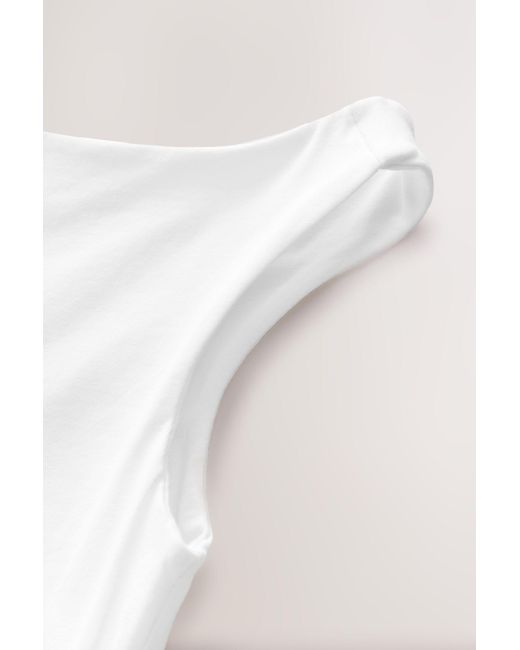 Next White Shirttop Top mit offenem Ausschnitt (1-tlg)