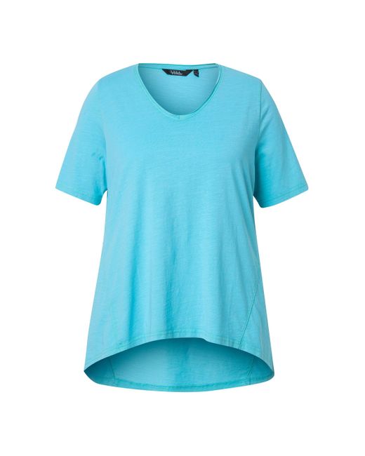 Ulla Popken Blue Longshirt T-Shirt A-Linie V-Ausschnitt Halbarm