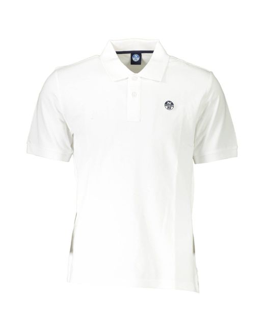North Sails Poloshirt Kurzarm-Polo in Weiß mit Knöpfen und in White für Herren