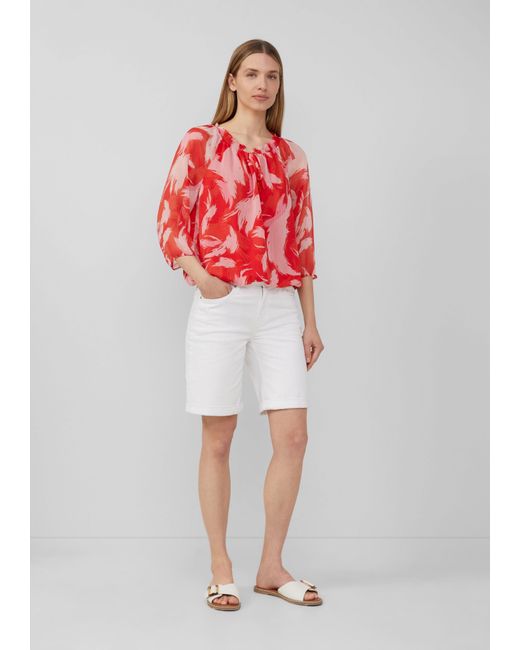 S.oliver Red Langarmbluse Bluse mit Raff-Details im Relaxed Fit Raffung