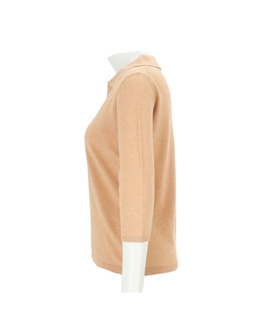 halsüberkopf Accessoires Natural Poloshirt Feinstrickshirt mit 3/4-Arm Baumwolle-Kaschmir-Mix