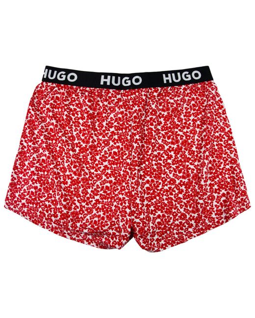 HUGO Red Pyjamashorts Unite Shorts Printed sichtbarem Bund mit Marken-Logos