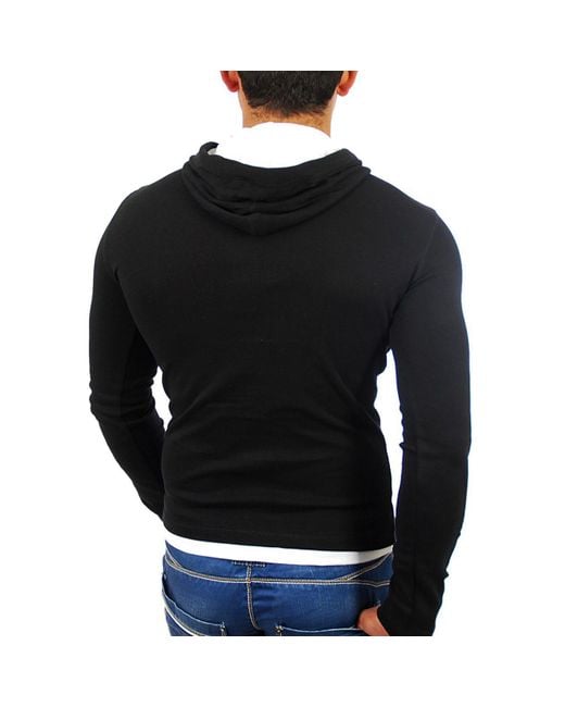 Reslad Kapuzen Sweatshirt RS-1003 (1-tlg) Kapuzensweatshirt Layer-Look in Black für Herren