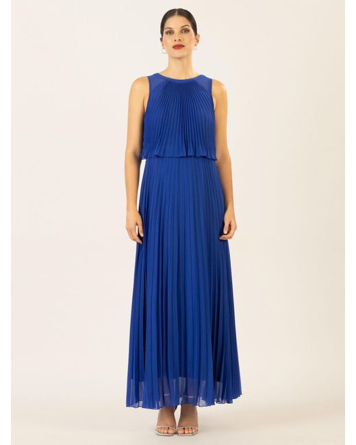 Apart Blue Abendkleid mit lose fallendem Sonnenplissee Part bis zur Taille