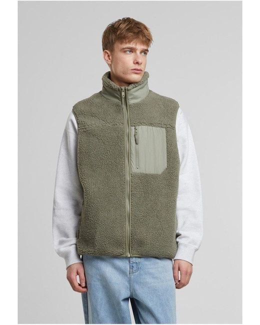 Urban Classics Sweatweste Sherpa Vest in Green für Herren