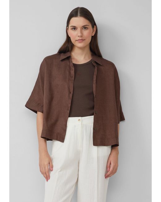 S.oliver Brown Kurzarmbluse Bluse